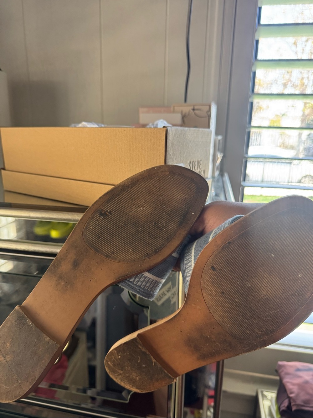 STEVE MADDEN KNOX DENIM SANDALS size 9 - Picture 4 of 6